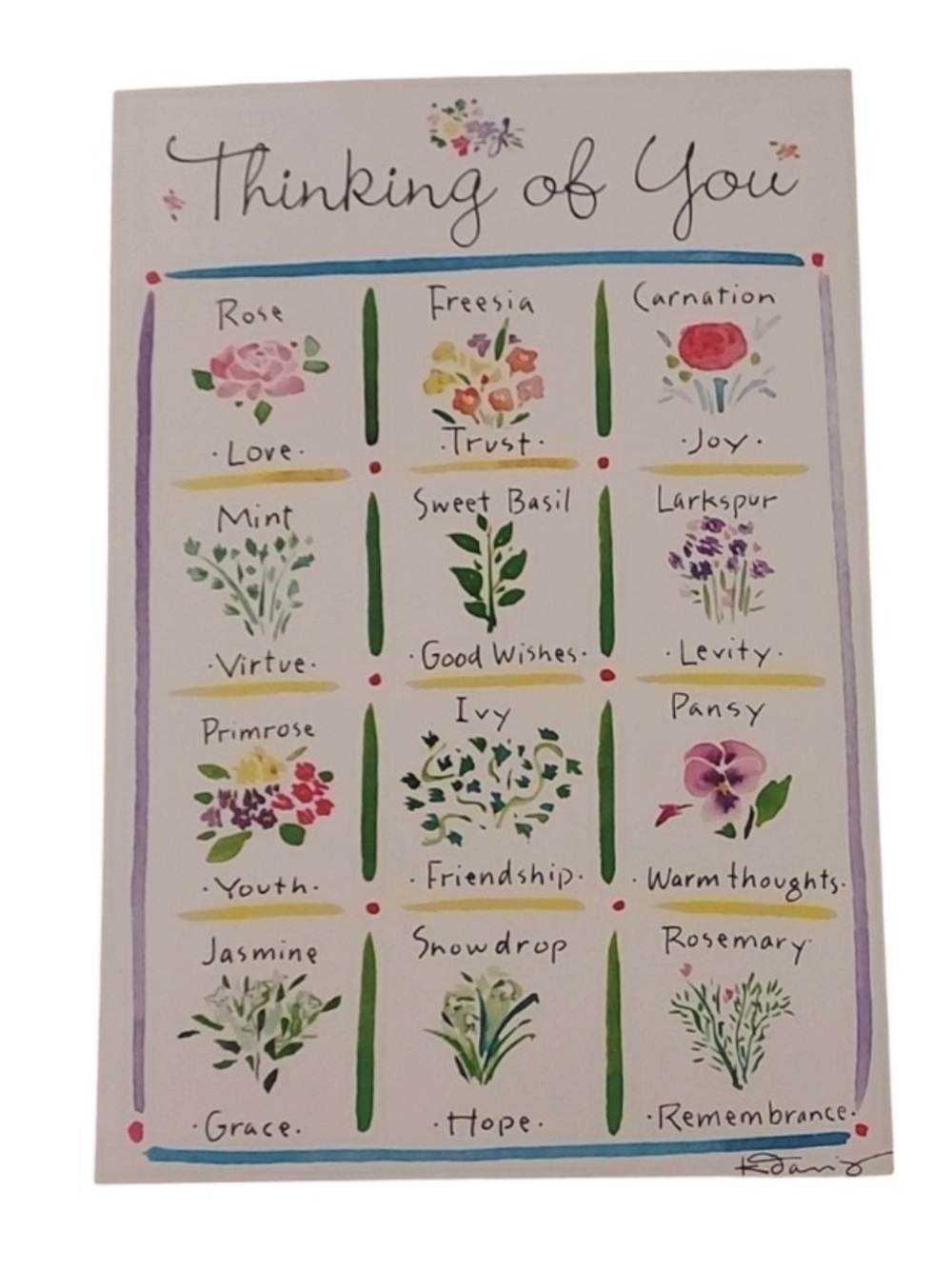 GUIDEPOSTS greeting thinking of you card with envlope
